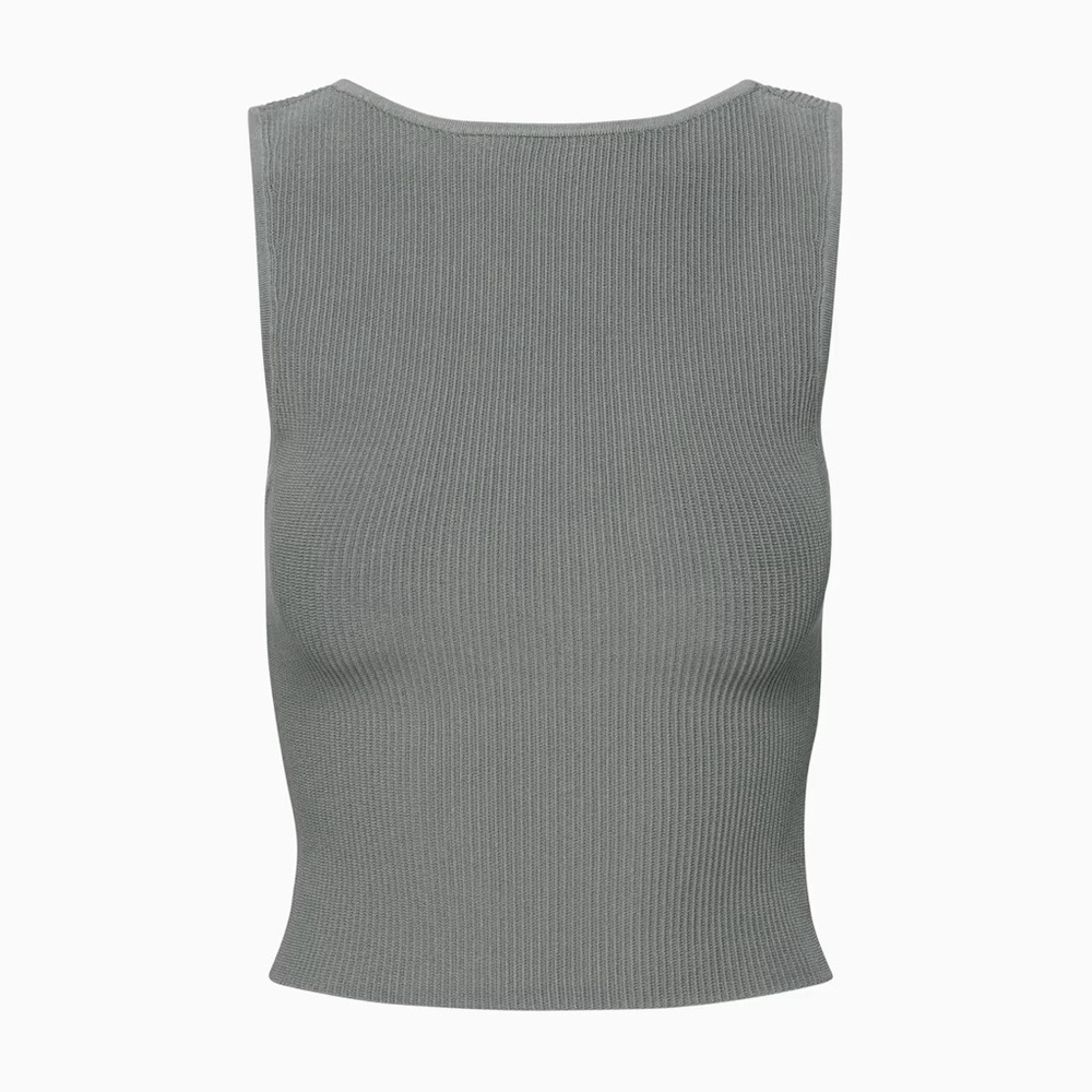Aritzia Babaton Sculpt Knit Leading Top Open Back Tank Iconic Grey Size S